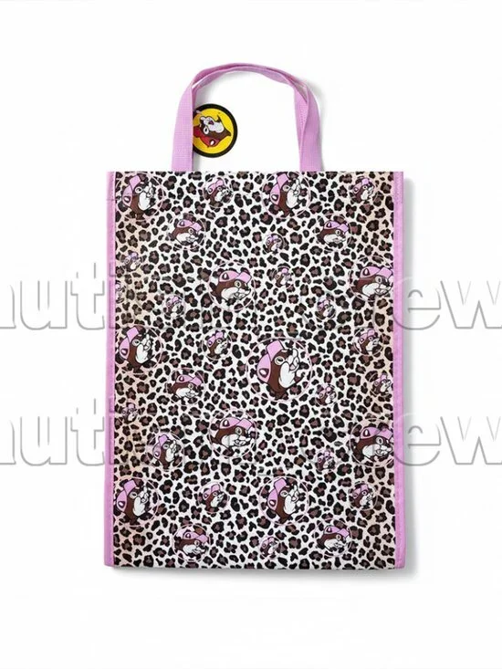 2/$18 💥🆕 BUC-EE'S Beaver Pink Leopard Print Reusable Grocery Tote Bag | 6938 - Picture 3 of 5